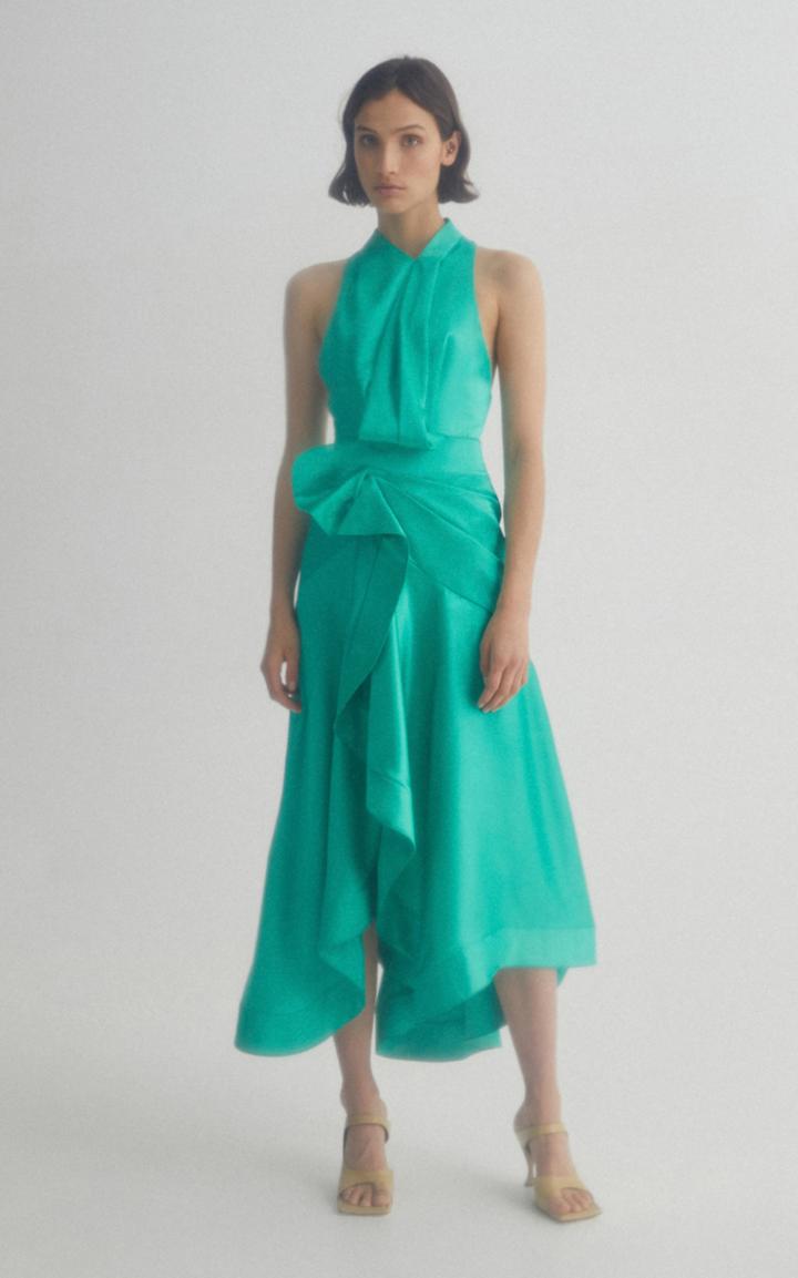 Moda Operandi Acler Millbank Halter Neck Waist-tie Midi Dress