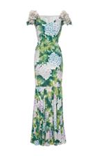 Dolce & Gabbana Appliqud Floral-print Gown