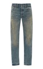 Rrl Camden Distressed Mid-rise Slim-leg Jeans