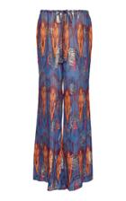 Figue Saanchi Metallic Mixed-print Silk-blend Pants