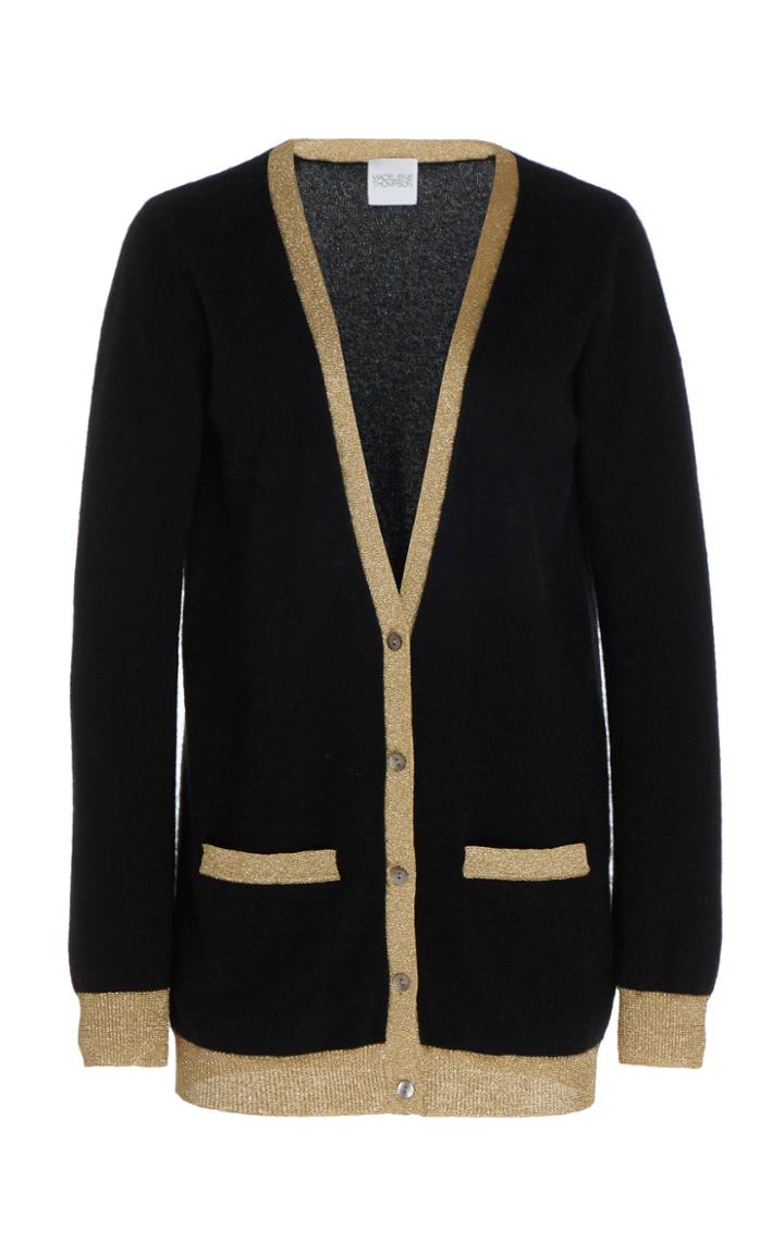 Madeleine Thompson Pontus Metallic-trimmed Cashmere Cardigan