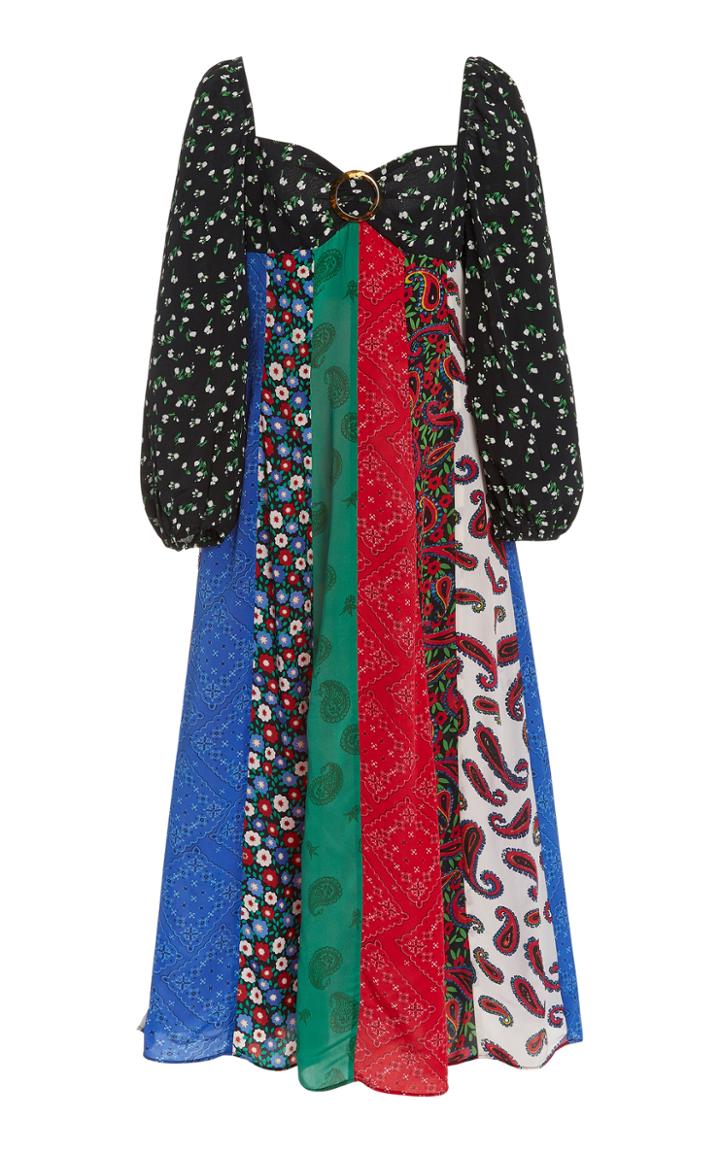 Rixo Ivy Floral-print Cotton-poplin Midi Dress