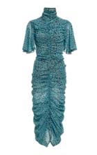 Diane Von Furstenberg Flutter Sleeve Ruched Bodycon Dress