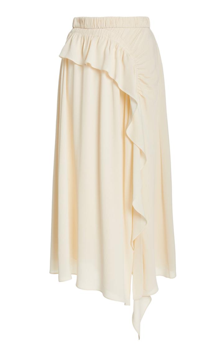 Moda Operandi Ulla Johnson Sofia Draped Crepe De Chine Skirt