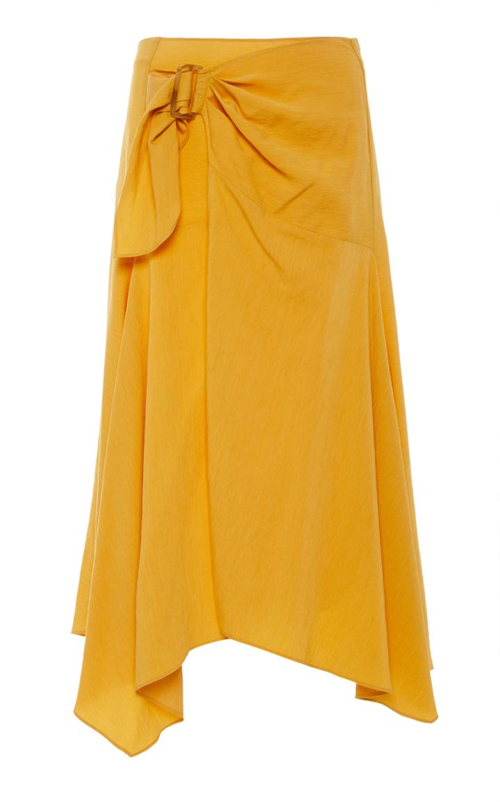Vince Side-buckle Drape Midi Skirt