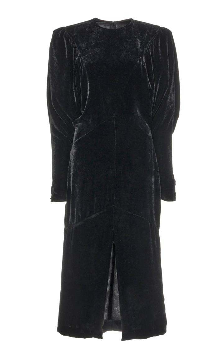 Moda Operandi Isabel Marant Geniasi Puffed-sleeve Velvet Midi Dress