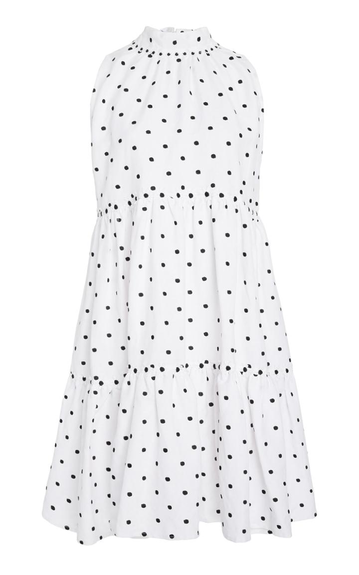 Lisa Marie Fernandez Erica Mini Ruffle Linen Tier Dress