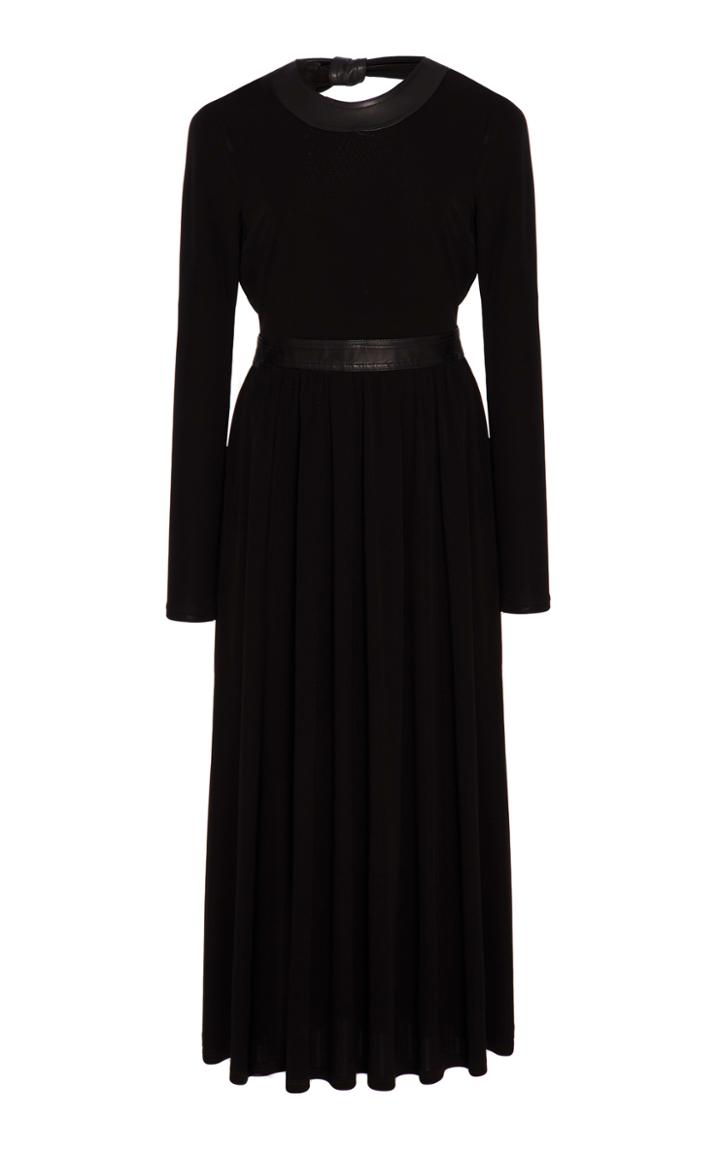 Rosetta Getty Crepe Jersey Fitted Tie Back Dress