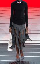 Moda Operandi Prada Paneled Fringe Midi Skirt