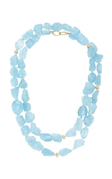 Pamela Huizenga Beaded Aquamarine Necklace