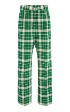 Mm6 Checked Crepe Straight-leg Trousers
