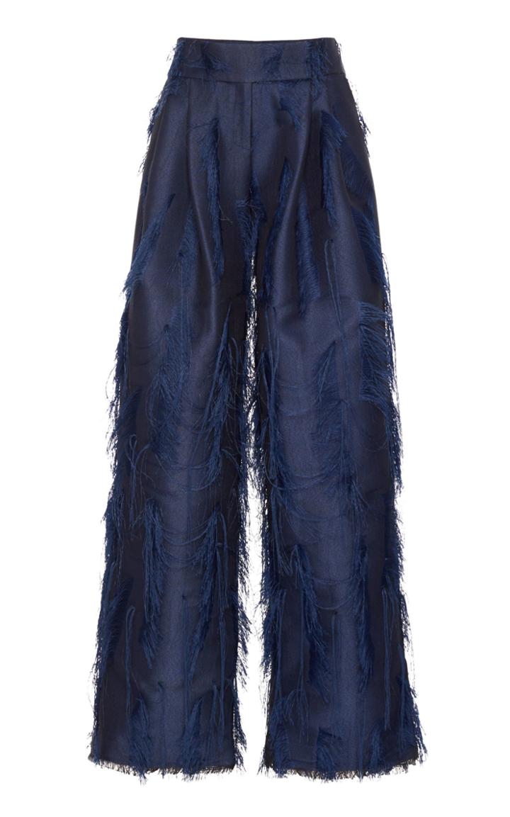 Marina Moscone Pleated Fringe Trouser