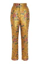 Dolce & Gabbana Floral-print Satin-jacquard Tapered Pants