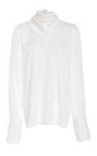 Summa Crew-neck Silk Blouse With Detachable Scarf