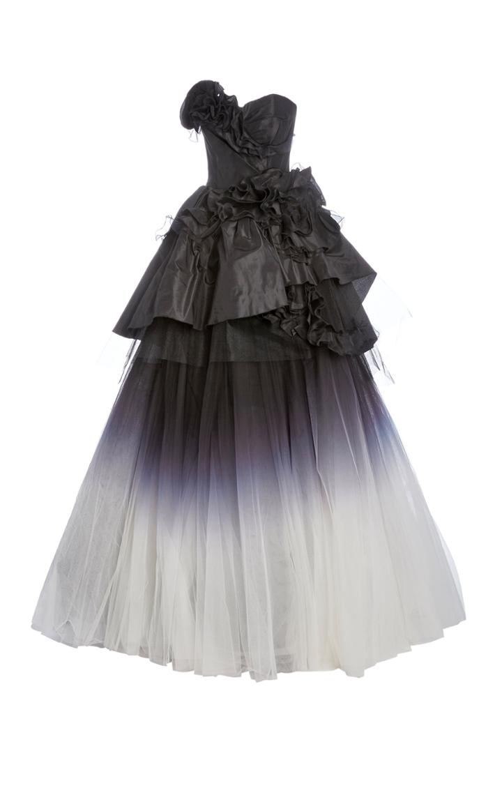 Moda Operandi Marchesa Ombr Silk-blend Gown