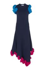Jw Anderson Asymmetric Dress With Georgette Drapes
