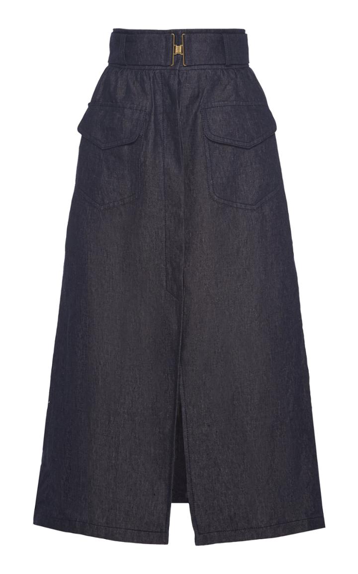 Moda Operandi Martin Grant High-rise Slit Linen Skirt Size: 34