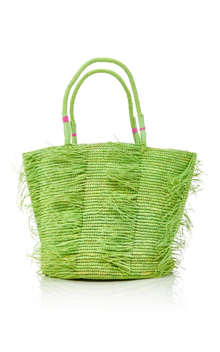 Sensi Studio Frayed Medium Toquilla Straw Tote