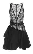 David Koma Ruched Asymmetrical Dress