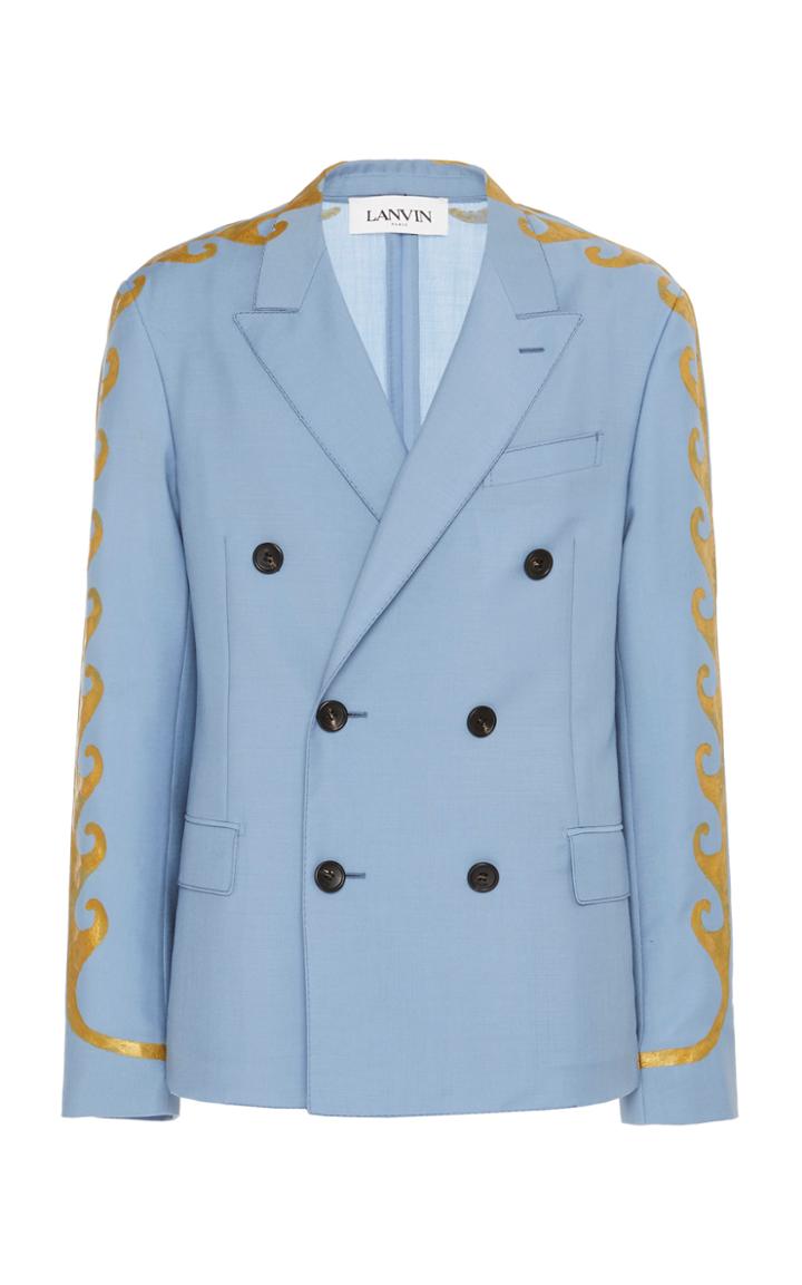 Lanvin Printed Sleeve Double-breasted Blazer