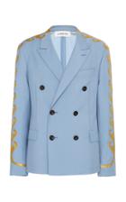 Lanvin Printed Sleeve Double-breasted Blazer