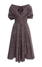 Zac Posen Plunging V-neck Printed Dress