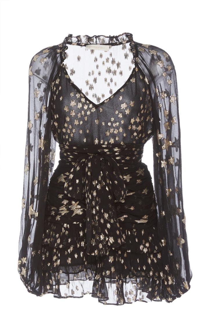 Loveshackfancy Rina Fil Coup Chiffon Mini Dress Size: 0