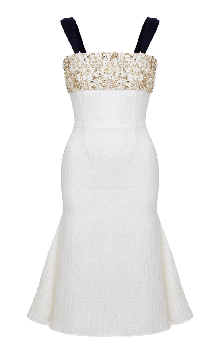 Razan Alazzouni Embellished Chest Knee Length Dress
