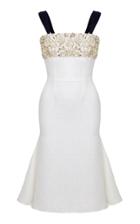 Razan Alazzouni Embellished Chest Knee Length Dress