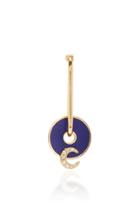 Foundrae Blue Crescent 18k Gold Diamond And Enamel Earrings