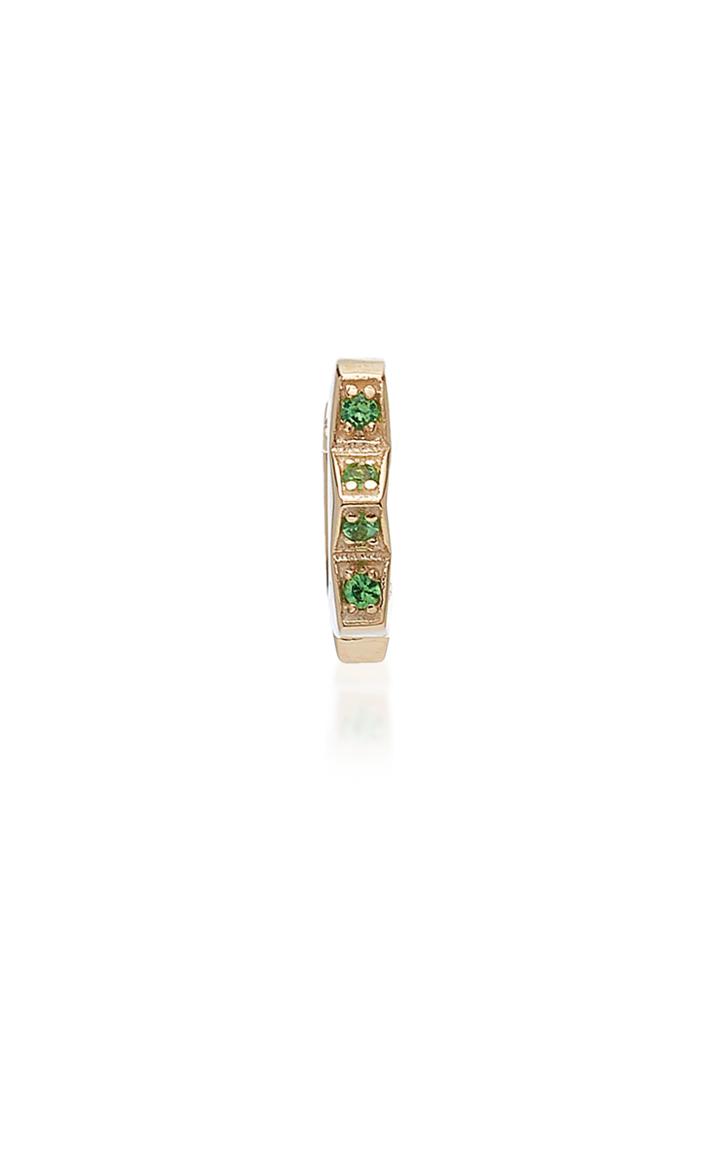 Alison Lou Single Tsavorite Stelle Huggie Earring