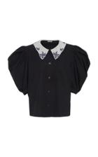 Miu Miu Embroidered Collar Button Down Top
