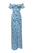 Moda Operandi Alessandra Rich Gingham-printed Silk Gown