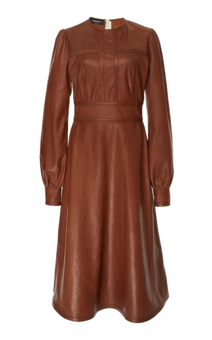 Rochas Leather Midi Dress