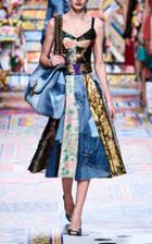 Moda Operandi Dolce & Gabbana Patchwork Denim Full Skirt