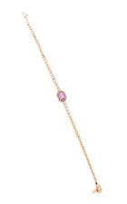 Jemma Wynne 18k Rose Gold Diamond Tennis Bracelet With Pink Sapphire