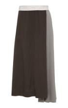 Peter Do Color-blocked Twill Midi Skirt Size: 34