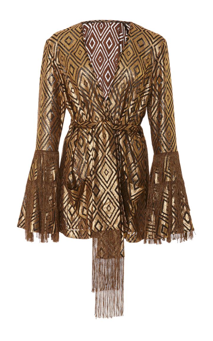 Anna Sui Foiled Diamond Fringe Jacket