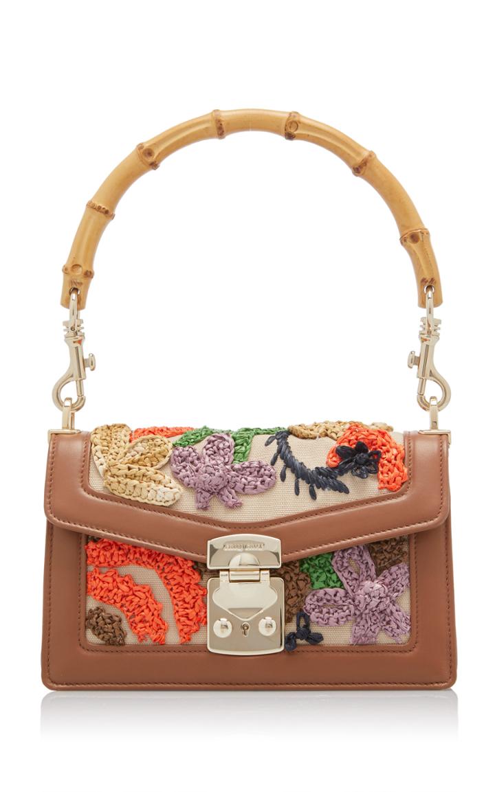 Moda Operandi Miu Miu Embroidered Hemp Top Handle