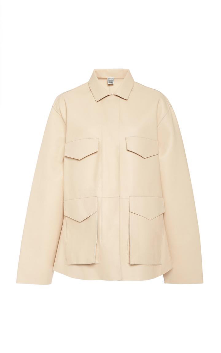Toteme Avignon Oversized Leather Field Jacket