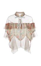 Anna Sui Satin Stripe And Tulle Capelet