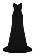 Alex Perry Gunner Sequin-trimmed Straplless Crepe Gown