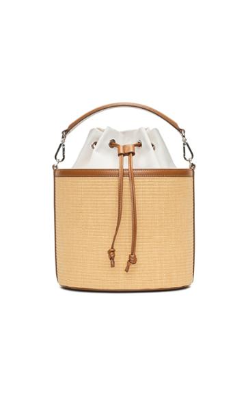 Marina Raphael Carina Raffia Bucket Top Handle