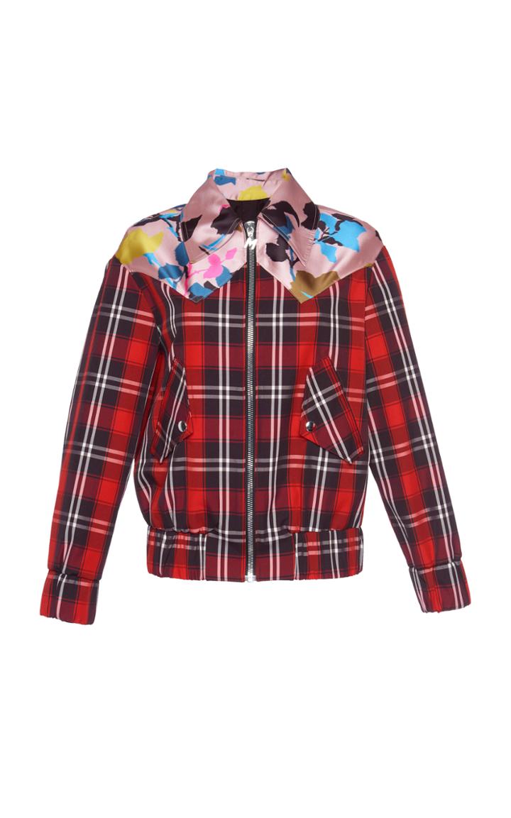 Msgm Floral Plaid Jacket