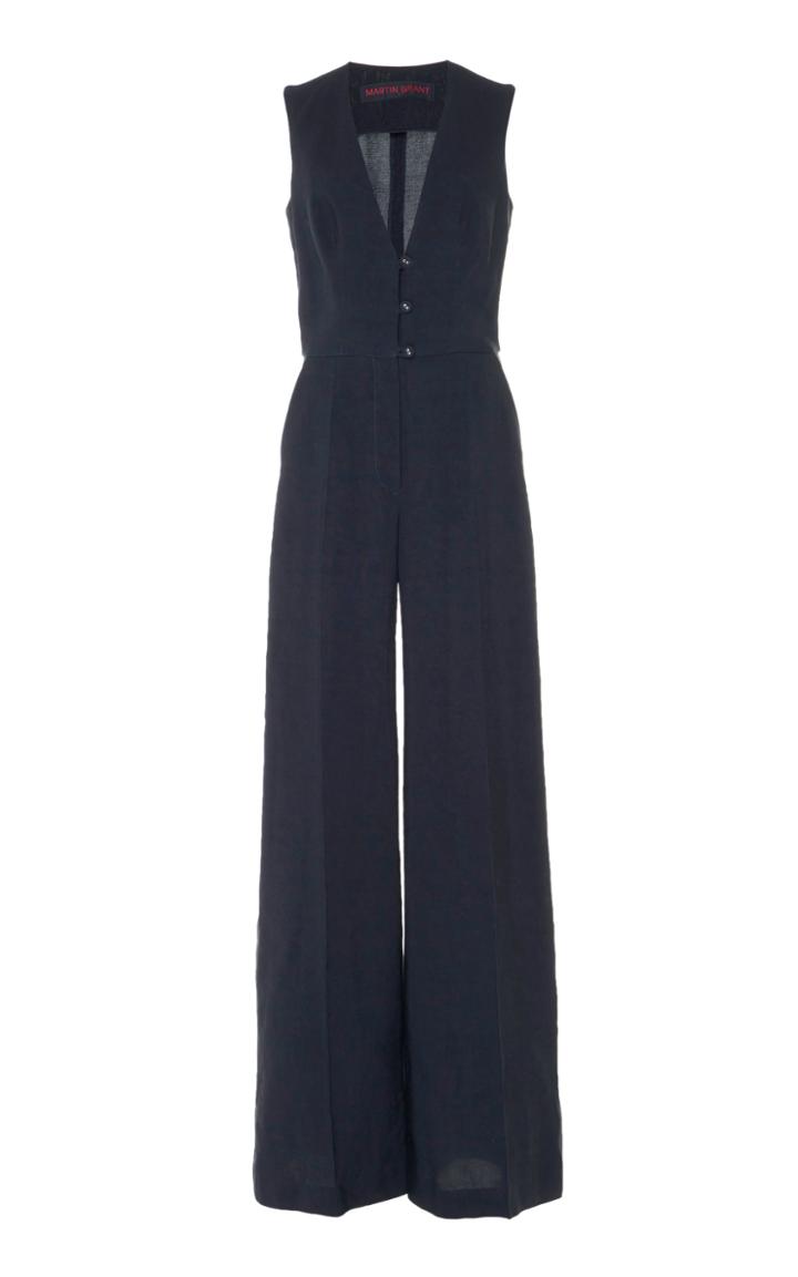 Martin Grant V-neck Sleeveless Jumpsuit