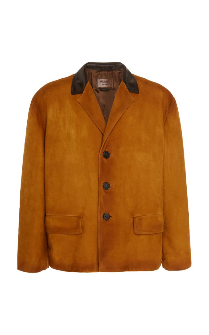 Prada Leather-trimmed Suede Jacket
