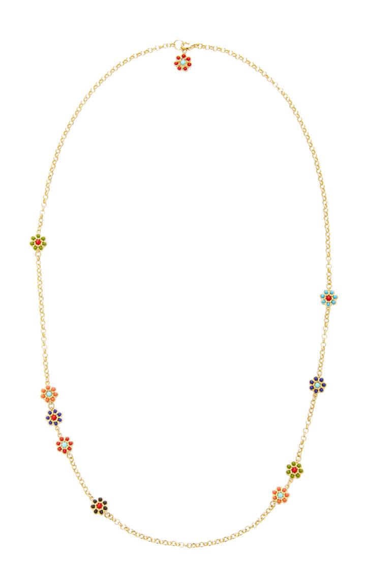 Of Rare Origin Flower 18k Gold Vermeil Multi-stone Necklace