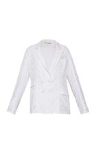 Rahul Mishra Jharokha Double Breasted Cotton Embroidered Blazer