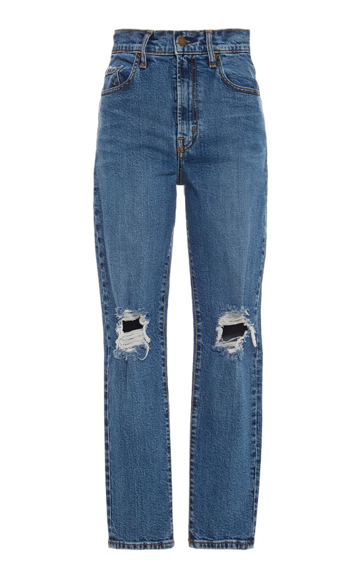 Nobody Denim Bessette Distressed High-rise Slim-leg Jeans