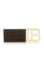 Balmain B-minaudiere-all Over Spikes Leather Bag